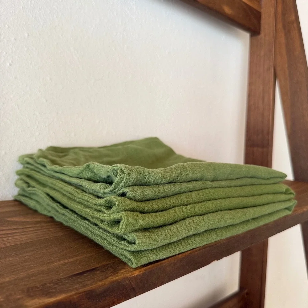 3pc IKEA VIGDIS Moss Green Ramie Pillow Cushion Covers Zip Closure